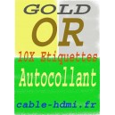 10 Papiers adhésifs OR Feuille autocollant A4 Laser