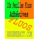 10 Feuilles Fluorescentes autocollantes, Adhésif Fluo